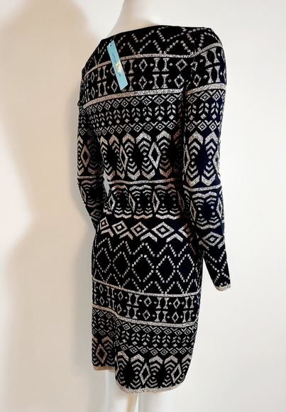 NEW Antonio Melani silver art deco sweater dress - Picture 6 of 11